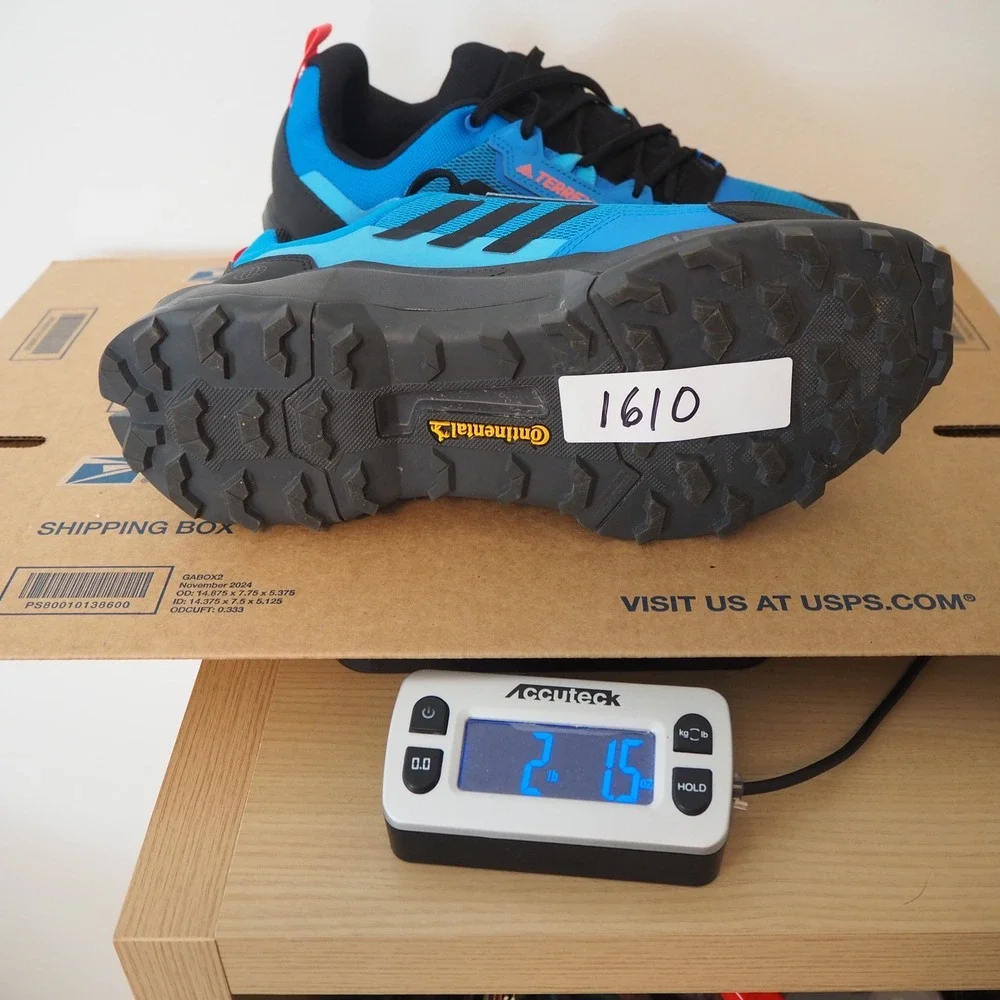 Adidas Terrex Ax4 Mens 9 Primegreen Blue Rush Trail Running Shoes GZ3009 Hiking